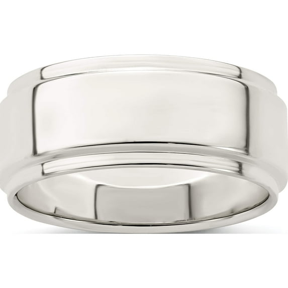 Sterling Silver Ss 8mm Flat With Step Edge Size 5 Band Made In United States qwfe080-5