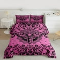 thumbnail image 2 of Castle Fairy Abstract Skull Moth Full Size Comforter Sets 3-Piece for Children Teens Adults,Gothic Style Bedding Comforter Set,Bohemian Damask Lightweight Bedding Sets,Ultra Soft Home Decor, 2 of 8