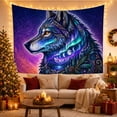 thumbnail image 3 of Celestial Wolf with Moon Phases and Mountains, Mystical Celestial Design for Nature Lovers, Wolf Art Wall Decor, Christmas Gift Tapestry Wall Hanging for Bedroom and Living Room, 3 of 7