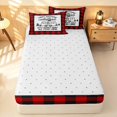 thumbnail image 4 of Erosebridal Happy Camping Camper Zipper Full Size Comforter Sets with Fitted Sheet and 2 Pillowcases, Black Red Plaid Zipper Bedding Set, Reversible, 4 of 7