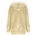 thumbnail image 4 of Fanxing Fleece Hoodies for Women Full Zip Long Sleeve Jacket Coat Solid Long Sleeve Jacket Coat S,M,L,XL,XXL Beige,XXXXL, 4 of 6