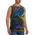thumbnail image 2 of Pofeuu Cute Blue Frog Print Men's Muscle T-Shirt, Sleeveless, Muscle Tank, Classic Muscle Tee Top For Men Casual Sleeveless Muscle T-Shirt Trendy Clothes-Small, 2 of 7