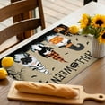 thumbnail image 4 of Halloween Placemats Set of 6 Gnomes Pumpkin Place Mats Fall Placemat Black Cat Bat Castle Khaki Table Mats for Dining Kitchen Table Holiday Dinner Party Home Decorations 13x19 Inch, 4 of 8