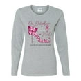 thumbnail image 2 of Wild Bobby In October We Wear Pink Diamond Heel Breast Cancer Awareness Women Graphic Long Sleeve Tee, Heather Grey, XX-Large, 2 of 6