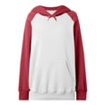 thumbnail image 3 of Hpapadks Sweatshirt for Women Oversized Long Sleeve Color Block Fleece Hooded Sweatshirts Hoodies for Women Red S, 3 of 5