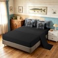 thumbnail image 4 of Manfei Modern Farmhouse Bear Twin Bedding, Jungle Mountain Landscape Bedding Comforter Set, Black Gray, Black Reversible, 7-Piece, 4 of 5