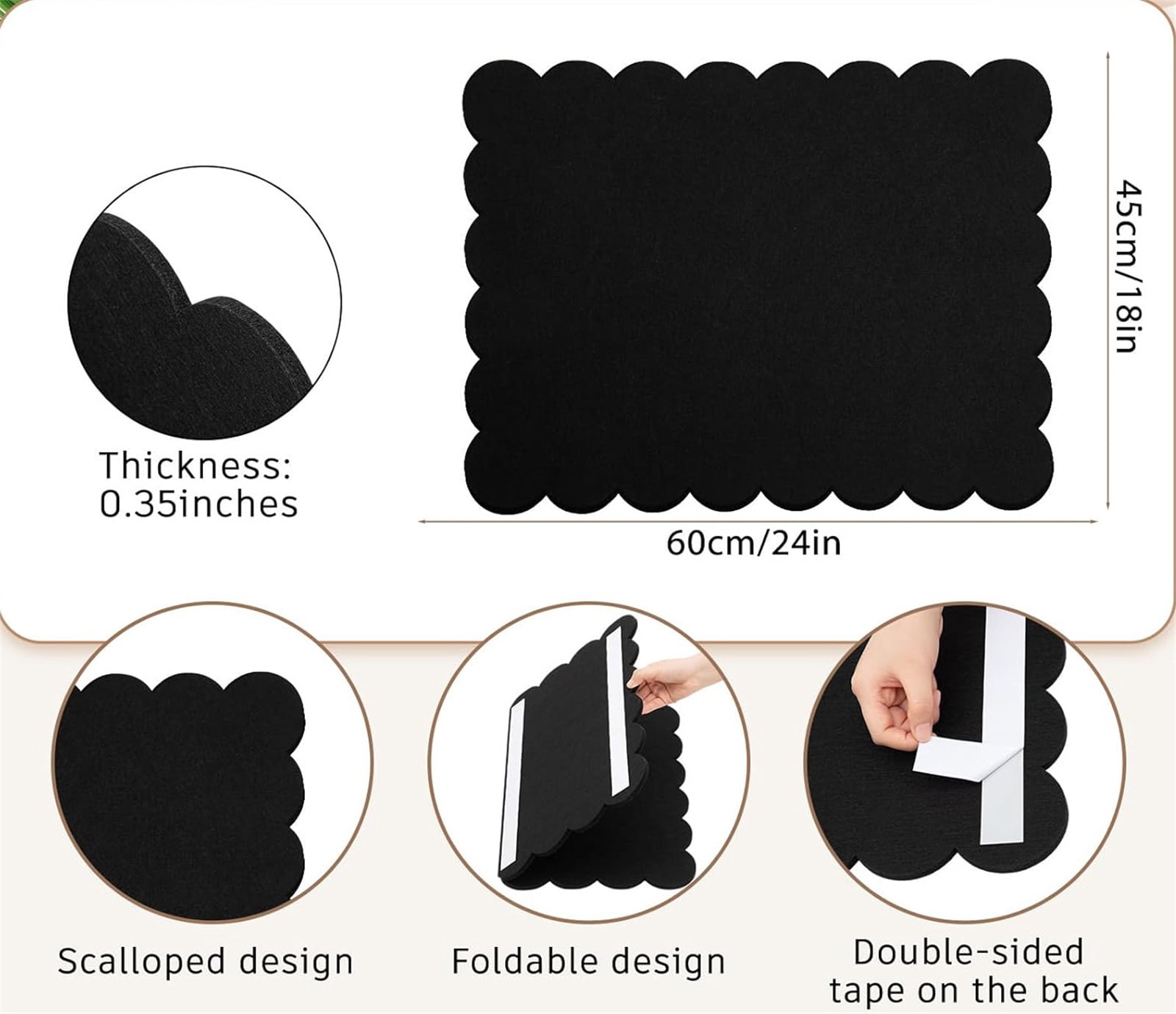 Felt Notice Board,Bexikou Self-Adhesive Foldable Large Felt Bulletin Board,24 x 36 in Large Felt Cork Boards Foldable Photo Board, Felt Board, Memo Boards for Home, Kitchen, Office, School