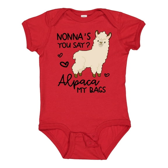 Inktastic Nonna's You Say Alpaca My Bags Boys or Girls Baby Bodysuit