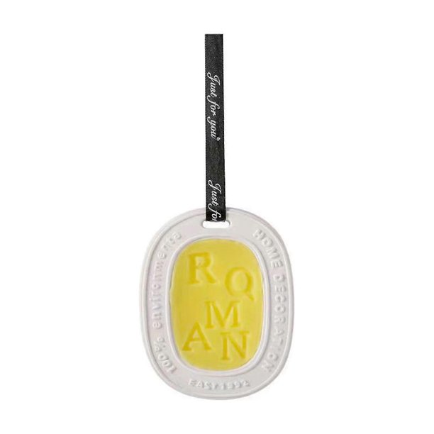 Tableta de aromaterapia mejorada, tableta de cera de yeso sólida suspendida de larga duración, suministros para el automóvil, colgante de aromaterapia para el automóvil, amarillo, código de modelo 234