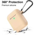 thumbnail image 3 of AirPods Case, Full Protective Silicone AirPods Accessories Cover Compatible with AirPods 1&2 Wireless and Wired Charging Case(Front LED Visible),Apricot, 3 of 8