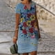 thumbnail image 2 of Vestidos Para Mujer Vestidos Casuales Mangas Cortas Flores de Moda Vestido de Cintura Estampado Vestido Con Cuello en V Vestido Hasta La Rodilla Odeerbi ODB154151, 2 of 5
