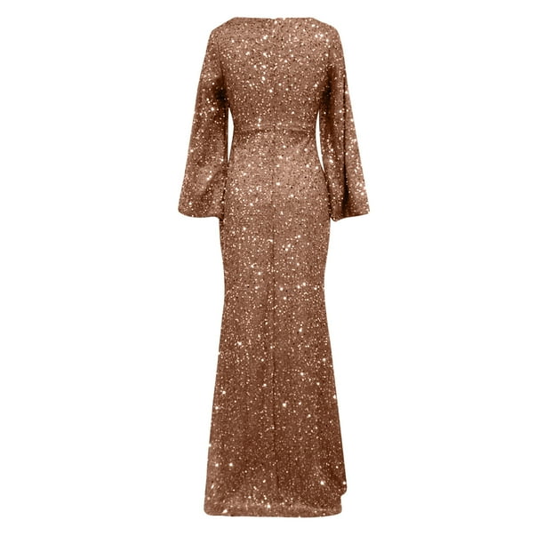 Lovskoo Wedding Guest Dresses for Women Evening Gown Trendy Sequin Slip  Dress Sparkly Glitter Party Club Long Wrap Evening Formal Cocktail Dresses  2023 Gold - Walmart Business Supplies