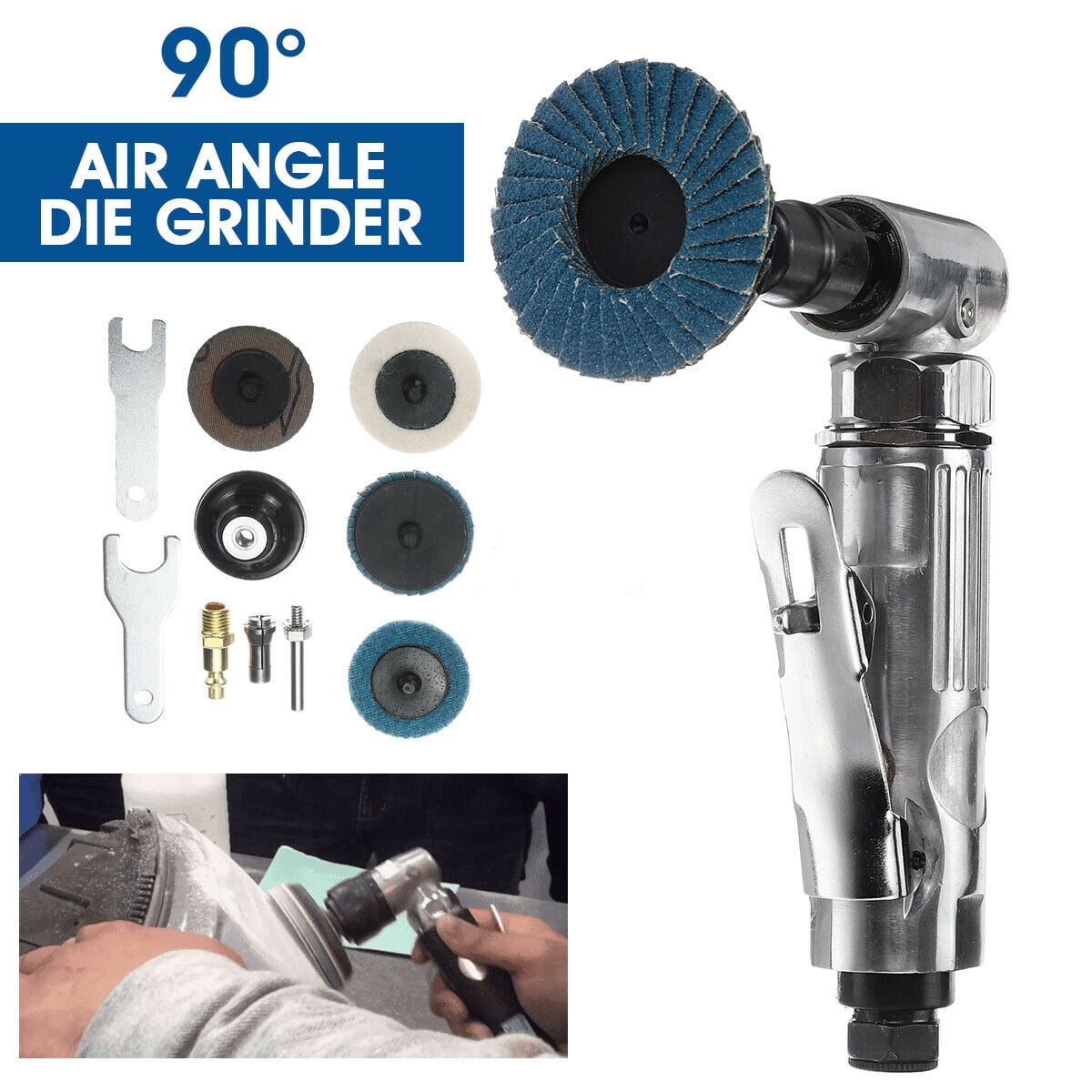 1/4" Air Angle Die Grinder – 20,000 RPM, Compact & Powerful For Grinding, Sanding & Cleaning