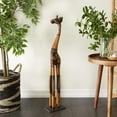 thumbnail image 2 of 8" x 40" Orange Wood Giraffe Sculpture, by DecMode, 2 of 9