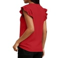 thumbnail image 6 of BRGZLK Short Sleeve Striped Shirt Women Casual Loose Summer Tops T-Shirts Ruffle V Neck 2026 Tee Trendy Blouses, 6 of 7