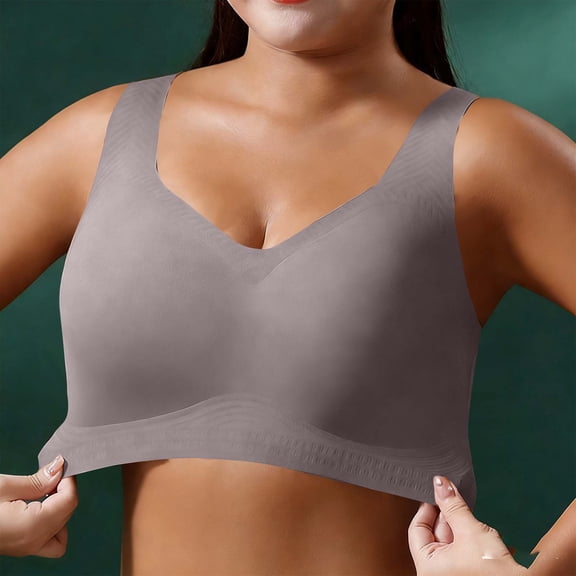 Kukoosong Plus Size Bras for Women Fashion Women's Solid Color Lifting Gathering Folding Sagging Bra Lingerie Daily Bra, Sizes 5XL