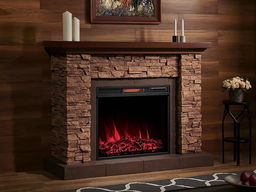 Comfort Smart Stackstone Electric, Electric Fireplace With Hearth And Mantel