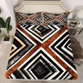 thumbnail image 2 of jejeloiu Vintage Aztec Geometric Twin Sheet Sets,Boho Bohemian Style Twin Fitted Sheet,Black Brown Beige Flat Sheet For Adult,Breathable Home Decor,3-Piece, 2 of 7