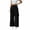Black, variant on Women Fashion Wrap-Front Tie Waist Wide Leg Pants Asymmetrical Casual Trousers Fashionable Loose Fit for Daily Wear and Night Out