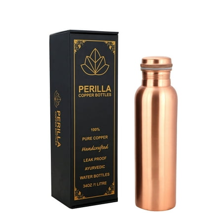 

Plain Copper Bottle (1L) Water Bottle With Leak Proof Multipurpose Bottle For Gym Travelling Yoga Ayurveda Outdoors Indoors 1000 ml
