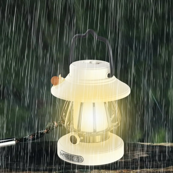 Gallickan Camping Lantern for Woman Kids, Cute Camping Light with Snails Decor, Rechargeable Battery Powered Waterproof Hanging LED Tent Lamp for Outdoor Hiking Fishing, White