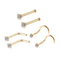 thumbnail image 4 of 6Pcs Corkscrew Nose Rings Piercing Jewelry Nose Studs for Men Family Friends Gold, 4 of 9