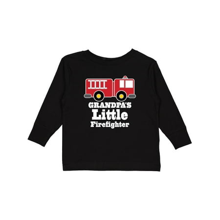 

Inktastic Grandpa Little Firefighter Boys Fire Truck Gift Toddler Boy Girl Long Sleeve T-Shirt