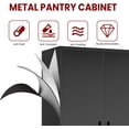 thumbnail image 5 of IKIMI 72" Metal Garage Storage Cabinet with 4 Adjustable Shelves and Locking Doors, Tall Freestanding Garage Cabinet for Office, Home, Kitchen, Black(72“H x 36“W x 18" D), 5 of 10