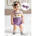 thumbnail image 4 of Rovasas Baby Girl Plaid Overall Romper Tiger Smocked Sleeveless Bodysuit, 4 of 9