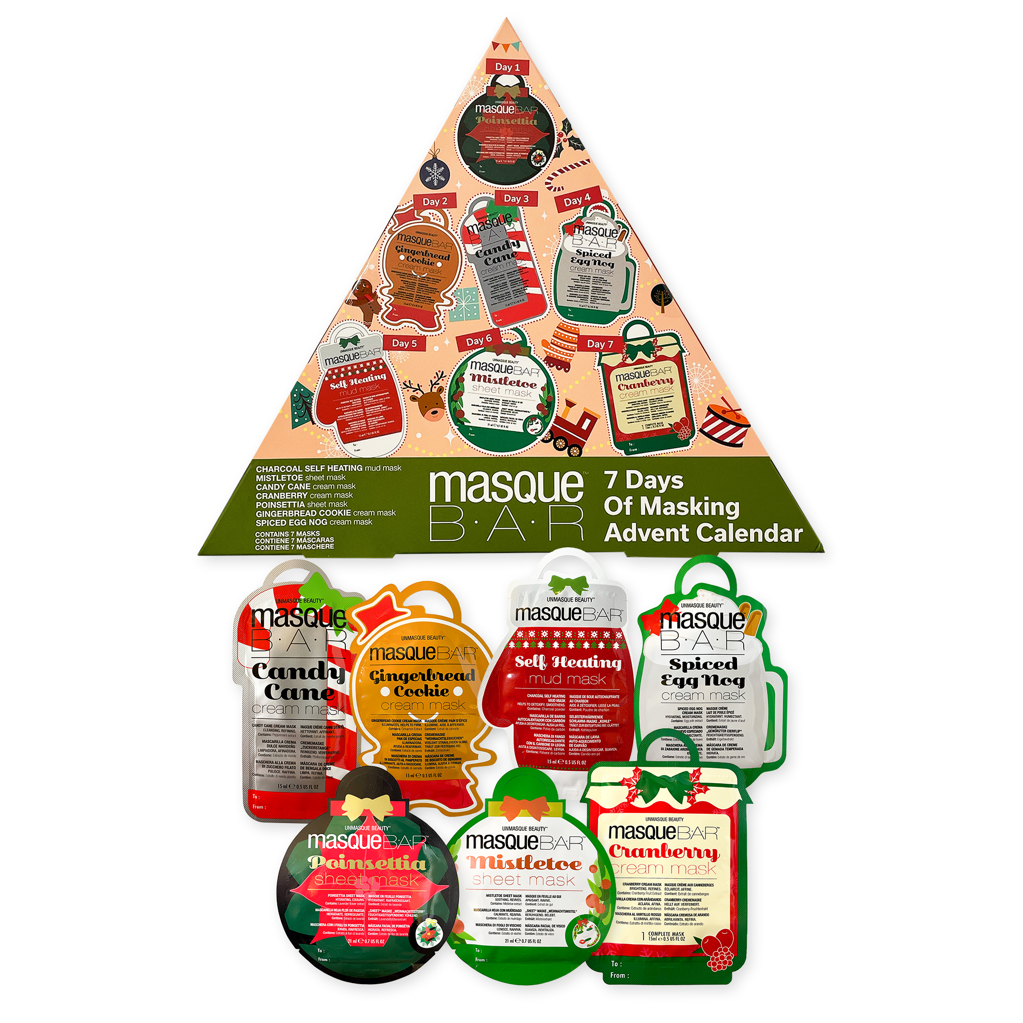 Masque Bar Holiday Edition, 7 Days of Face Mask Gift Set Advent Calendar, 7 Facial  Masks - Walmart.com