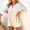Beige, variant on Baqcunre Jumpsuits for Women Womens 3/4 Sleeve Short Rompers Casual Loose Solid V Neck Button Down Jumpsuits with Pockets Jumpsuits for Women Dressy One Piece Jumpsuits for Women