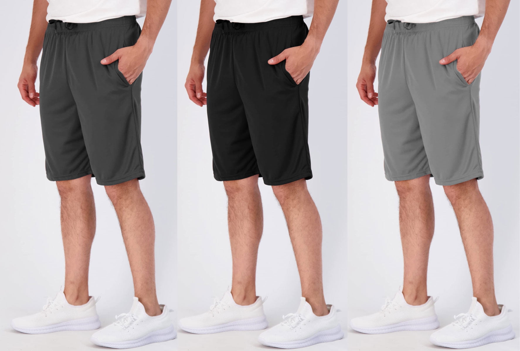 ASUDESIRE 5 Pack Men's Athletic Shorts Mesh Workout Gym Activewear Basketball Shorts 8" Inseam With Pockets