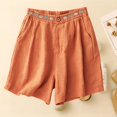 thumbnail image 5 of Only Moment Shorts for Women Trendy Polyester,Spandex Wide Leg Summer Jean Shorts with Pockets Womens Shorts Athletic Orange,3XL, 5 of 5