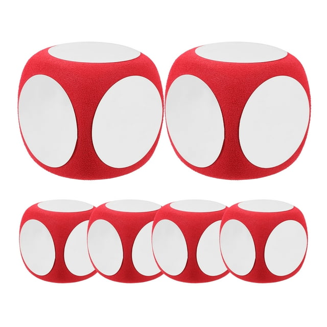 6 uds Diy juego de dados juego grande dados de espuma dados de espuma grabables dados de espuma en blanco dados de rompecabezas