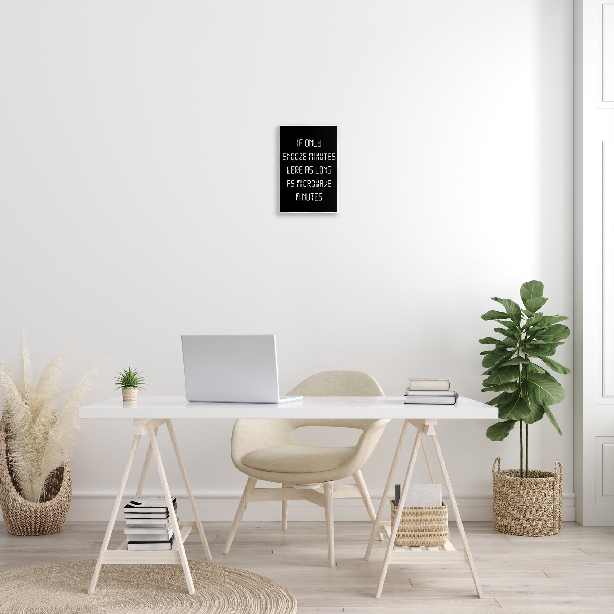 Stupell Industries Snooze Vs Microwave Minutes Typography Painting Unframed Art Print Wall Art, 10 x 15