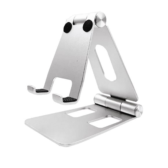 Soporte Base De Aluminio Malubero Para Tableta Y Celulares De Escritorio Plateado