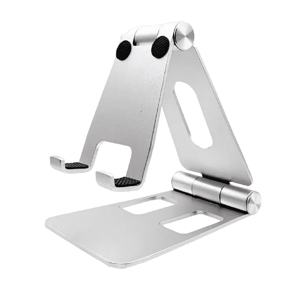 Soporte Base De Aluminio Malubero Para Tableta Y Celulares De Escritorio Plateado