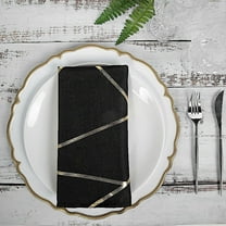 Balsa Circle 5 Pieces Black 20" Geometric Design Polyester Dinner Napkins Tablecloths