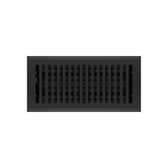 4" x 10" Flat Black Contemporary Style Floor Register - Decorative Vent Cover