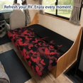 thumbnail image 4 of FUIALDOLG Red Bat Camo Pattern Elastic Bottom Straps Washable RV Dinette Cushion Covers Compatible with Camper Travel Trailer, 2 Piece RV Couch Covers, 4 of 7