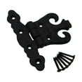 thumbnail image 5 of Renovators Supply Black Cabinet Door Hinge w/Hardware 4.5" Rust Resistant Wrought Iron Flush Mount Hinge for Cabinets, 5 of 11