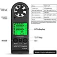 thumbnail image 2 of Handheld digital anemometer for measuring wind speed, measuring wind speed, temperature and maximum/average/current speed, accuracy, measuring for windsurfing, 2 of 5