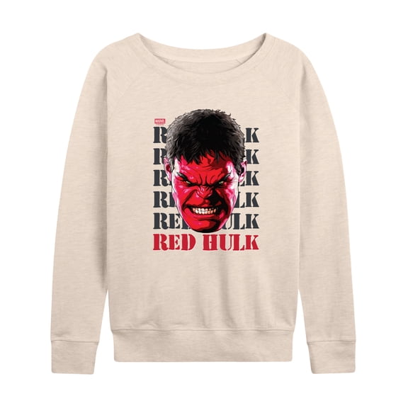 Marvel - Big Red Hulk Face - Women's French Terry Long Sleeve Shirt