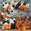 105pcs Orange Black Balloon Garland Arch Kit With Ghost Skull Balloons For Nightmare Before Christmas, Day Of The Dead, Halloween Baby Shower Decorations，Christmas, Halloween, Thanksgiving Day Gift