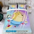 thumbnail image 4 of Perros en el Espacio Conjunto de sábanas temático, trío de piezas, cómodo y amigable con la piel, diseño único, regalo de decoración para el hogar para familiares, amigos y fans,135cm *200cm, 4 of 6