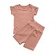 thumbnail image 2 of Odeerbi 6M-7Y Conjunto de Pijama de Verano Para Niños Y Niñas de Punto Elástico Con Camiseta de Manga Corta Y Pantalón Corto de Cintura Alta Conjunto de Pijama de Dos Piezas, 2 of 5