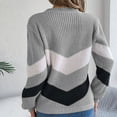 thumbnail image 6 of PiGOGI Women's Casual Oversize Striped Round Neck Hooded Long Sleeve Sweater - Comfortable Loose Fit Gray L, 6 of 6