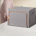 thumbnail image 1 of Clothes Storage Box | Large Fabric Organizer with Transparent Window | Thickened Cationic Material - Tear Proof - Reinforced Handles - Folding Design - Zipper Closure | 50x40x33cm, 1 of 9