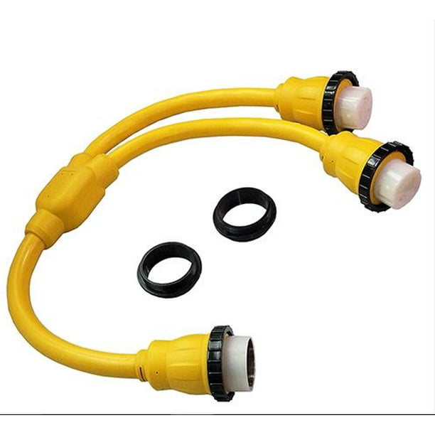 Marine 125/250v 50 amp to (2) 125v 50 amp Y Shore Power Splitter