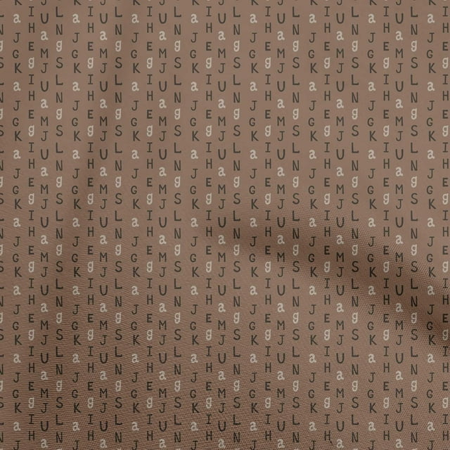 oneOone Cotton Cambric Brown Fabric Alphabet Sewing Craft Projects Fabric Prints By Yard 56 Inch Wide